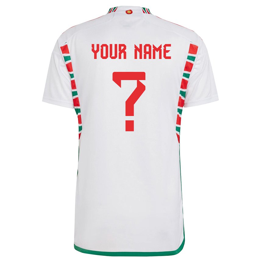 Hombre Camiseta Gales Su Nombre #0 Blanco 2ª Equipación 22-24 La Camisa México