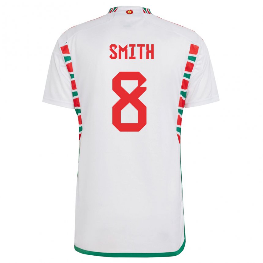 Hombre Camiseta Gales Matt Smith #8 Blanco 2ª Equipación 22-24 La Camisa México
