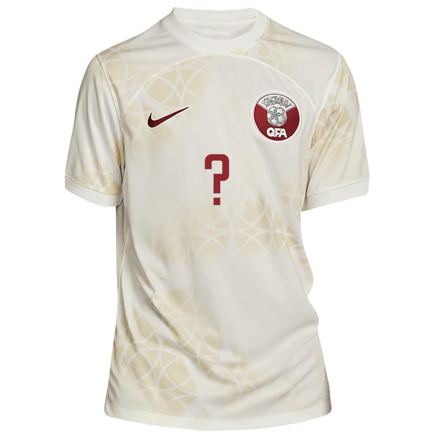 Hombre Camiseta Catar Su Nombre #0 Beis Dorado 2ª Equipación 22-24 La Camisa México