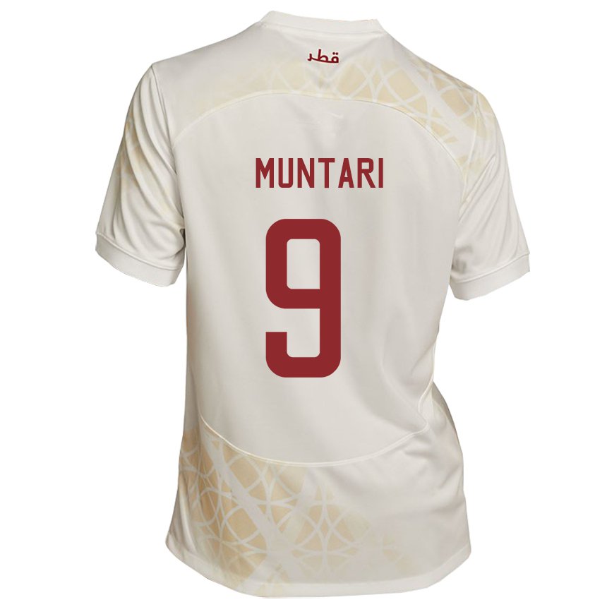 Hombre Camiseta Catar Mohammed Muntari #9 Beis Dorado 2ª Equipación 22-24 La Camisa México