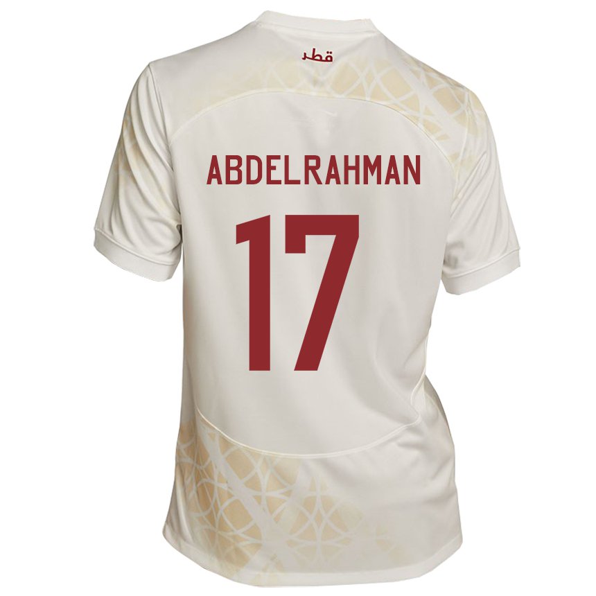 Hombre Camiseta Catar Abdelrahman Fahmi Moustafa #17 Beis Dorado 2ª Equipación 22-24 La Camisa México