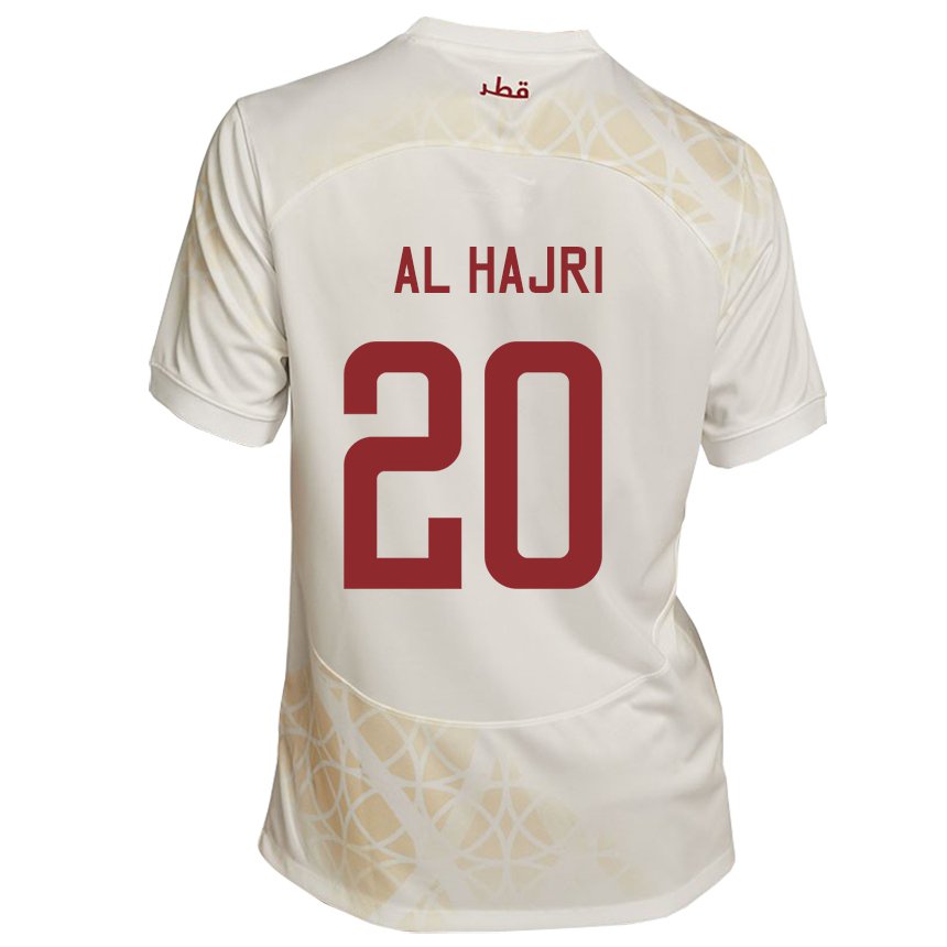 Hombre Camiseta Catar Salem Al Hajri #20 Beis Dorado 2ª Equipación 22-24 La Camisa México