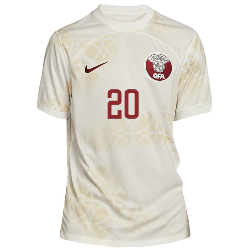 Hombre Camiseta Catar Salem Al Hajri #20 Beis Dorado 2ª Equipación 22-24 La Camisa México