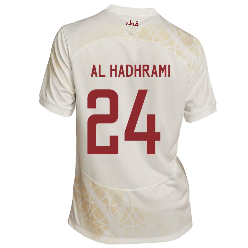 Hombre Camiseta Catar Naif Abdulraheem Al Hadhrami #24 Beis Dorado 2ª Equipación 22-24 La Camisa México