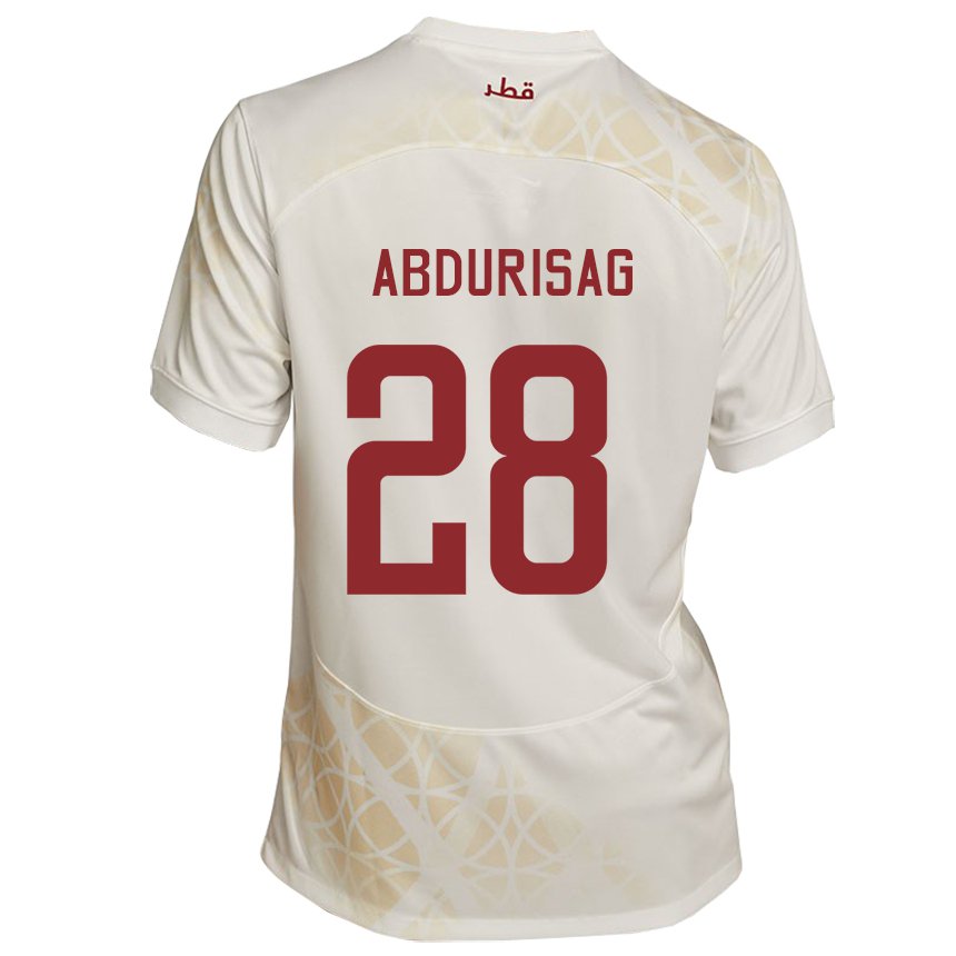 Hombre Camiseta Catar Yusuf Abdurisag #28 Beis Dorado 2ª Equipación 22-24 La Camisa México