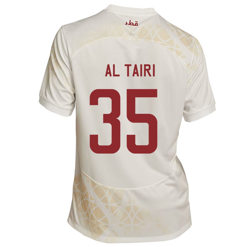 Hombre Camiseta Catar Osamah Al Tairi #35 Beis Dorado 2ª Equipación 22-24 La Camisa México