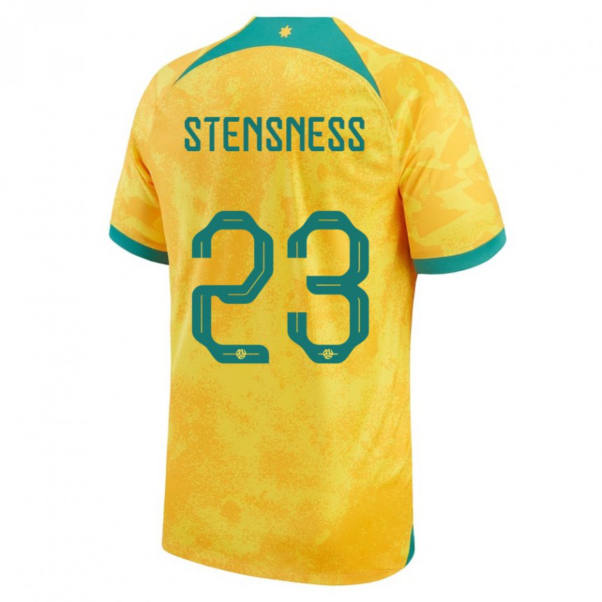 Mujer Camiseta Australia Gianni Stensness #23 Dorado 1ª Equipación 22-24 La Camisa México