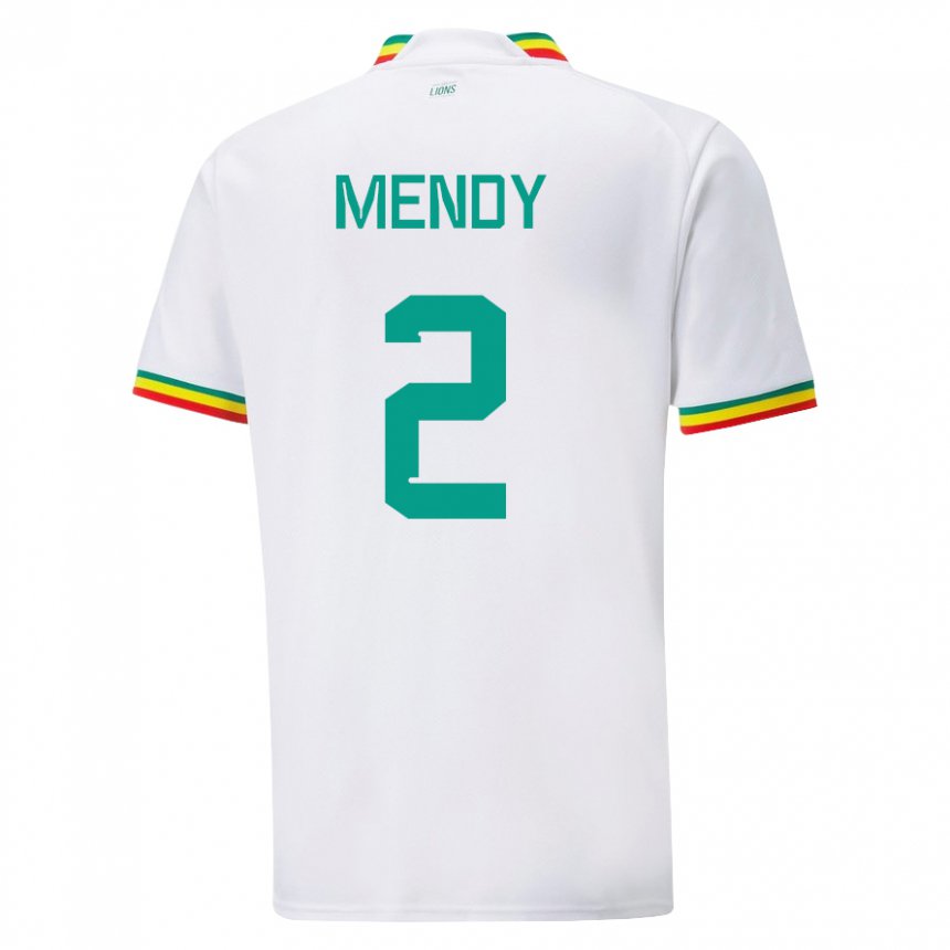 Mujer Camiseta Senegal Formose Mendy #2 Blanco 1ª Equipación 22-24 La Camisa México