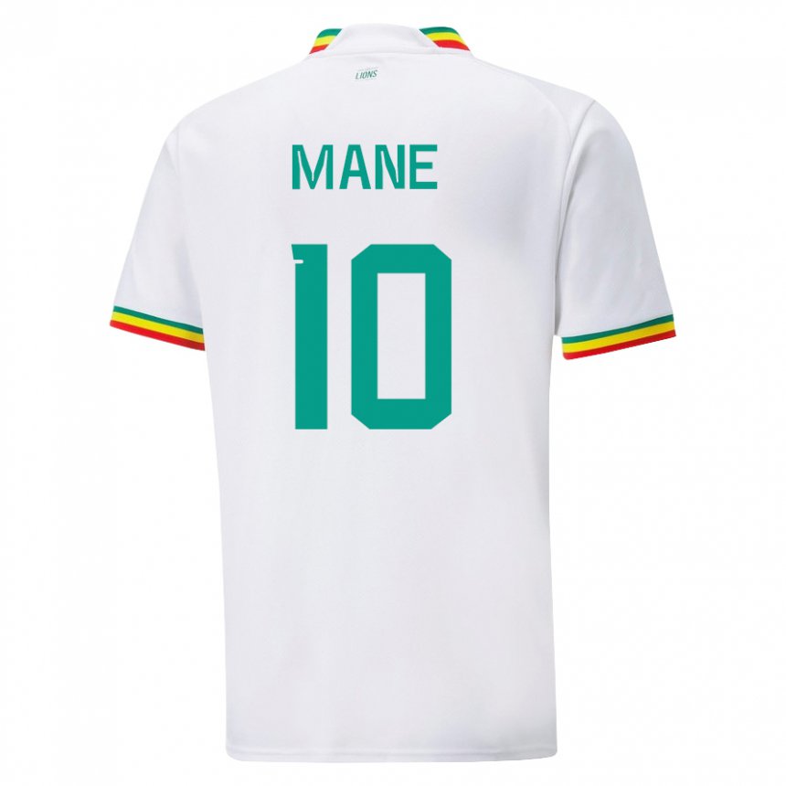 Mujer Camiseta Senegal Sadio Mane #10 Blanco 1ª Equipación 22-24 La Camisa México