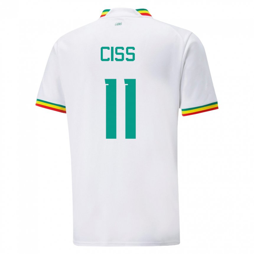 Mujer Camiseta Senegal Pathe Ciss #11 Blanco 1ª Equipación 22-24 La Camisa México