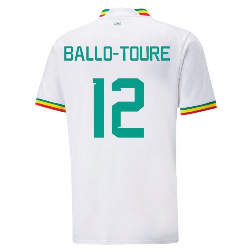 Mujer Camiseta Senegal Fode Ballo-toure #12 Blanco 1ª Equipación 22-24 La Camisa México