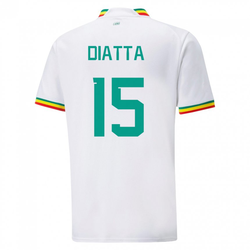 Mujer Camiseta Senegal Krepin Diatta #15 Blanco 1ª Equipación 22-24 La Camisa México