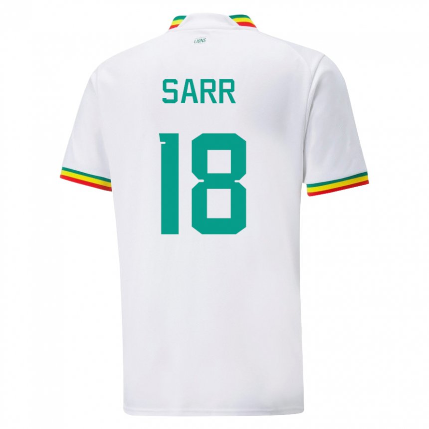 Mujer Camiseta Senegal Ismaila Sarr #18 Blanco 1ª Equipación 22-24 La Camisa México