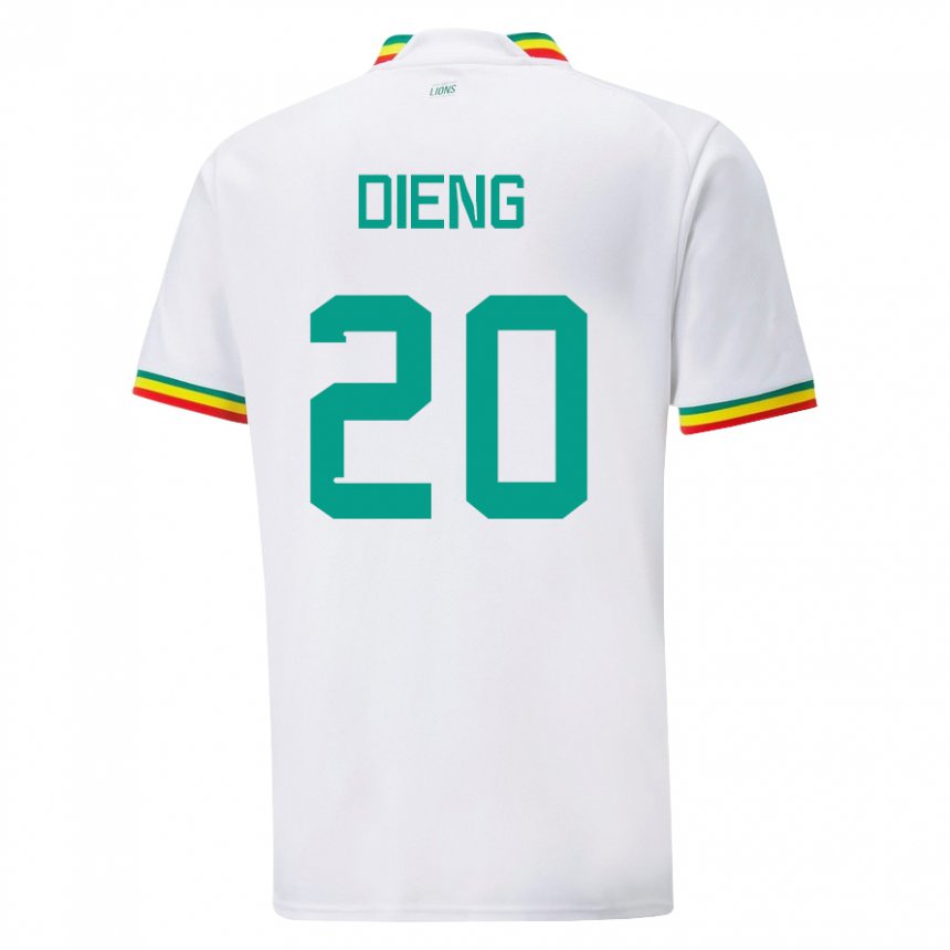 Mujer Camiseta Senegal Bamba Dieng #20 Blanco 1ª Equipación 22-24 La Camisa México