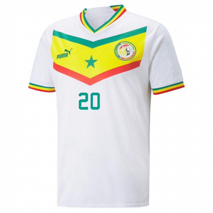 Mujer Camiseta Senegal Bamba Dieng #20 Blanco 1ª Equipación 22-24 La Camisa México