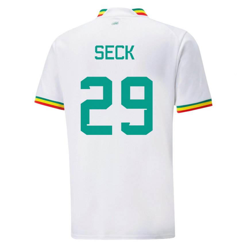 Mujer Camiseta Senegal Demba Seck #29 Blanco 1ª Equipación 22-24 La Camisa México