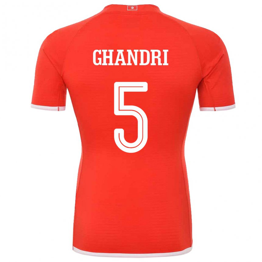 Mujer Camiseta Túnez Nader Ghandri #5 Rojo 1ª Equipación 22-24 La Camisa México