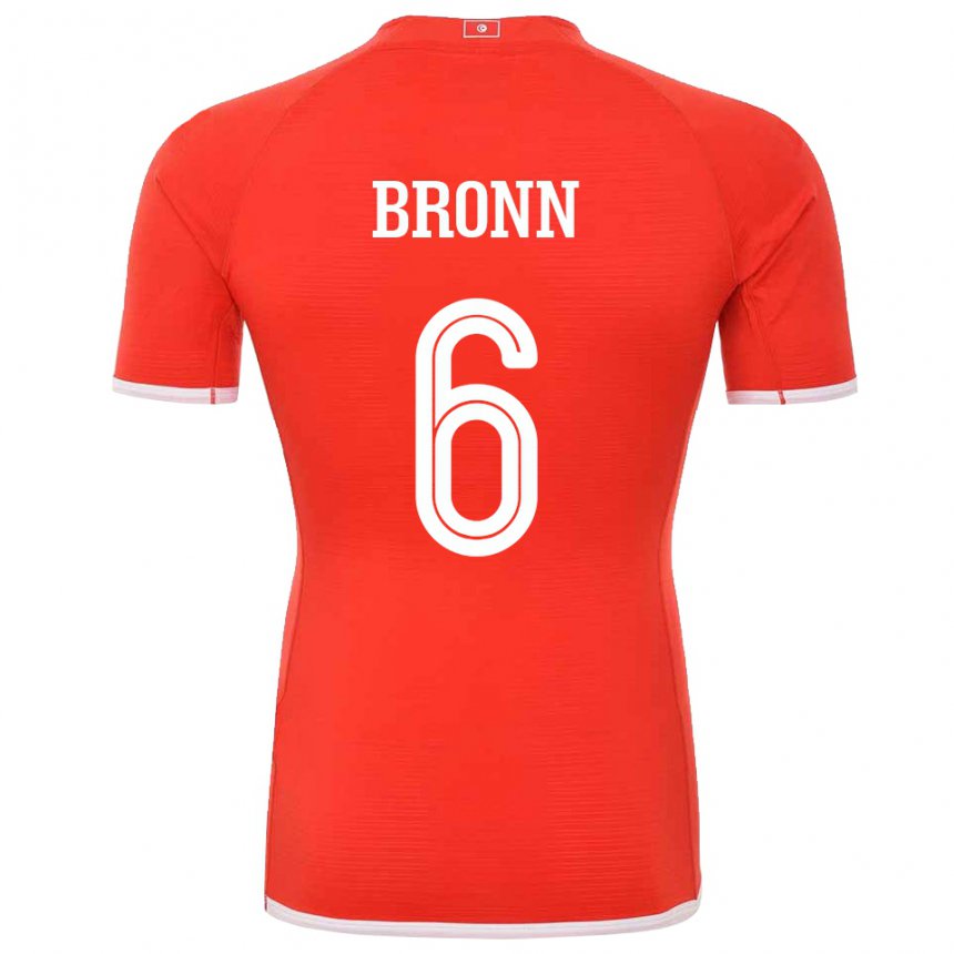 Mujer Camiseta Túnez Dylan Bronn #6 Rojo 1ª Equipación 22-24 La Camisa México