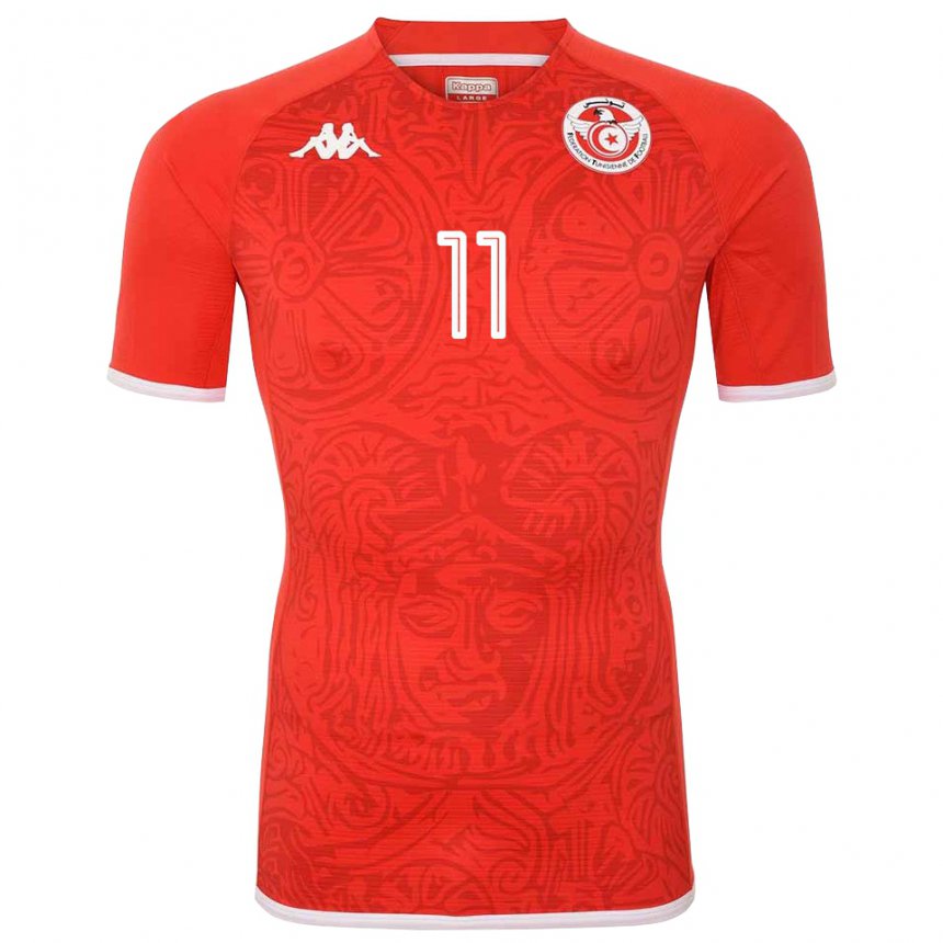 Mujer Camiseta Túnez Taha Yassine Khenissi #11 Rojo 1ª Equipación 22-24 La Camisa México