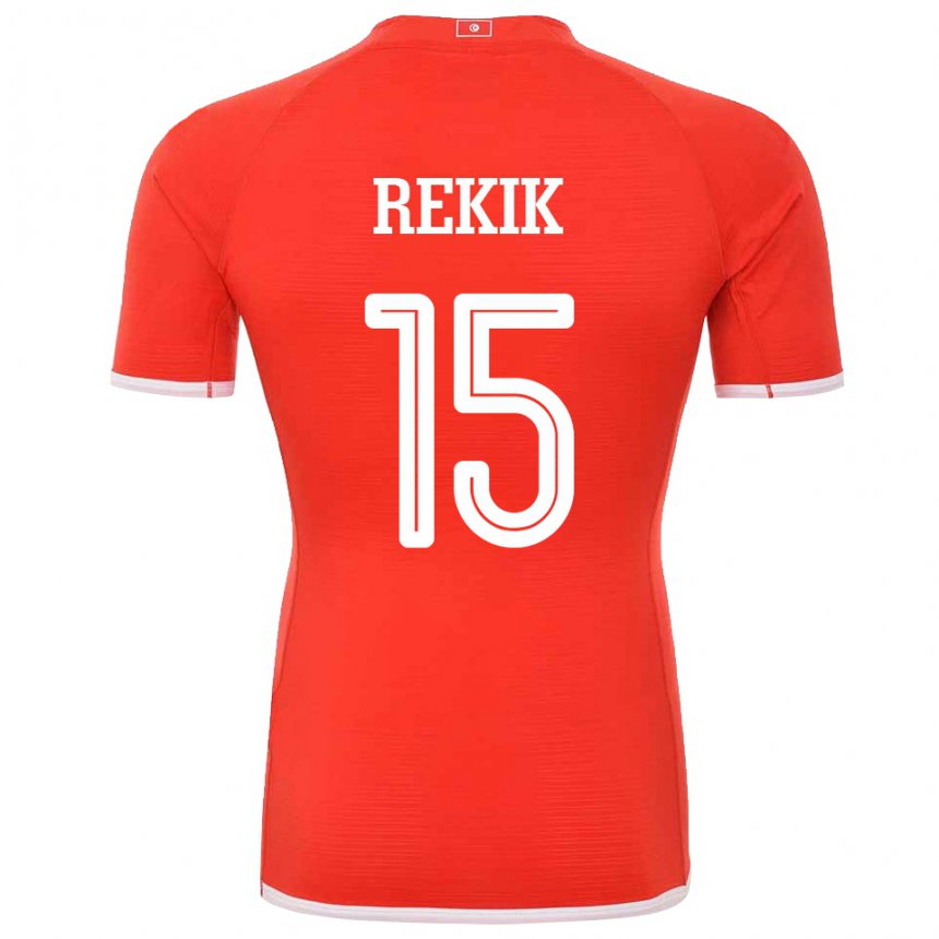 Mujer Camiseta Túnez Omar Rekik #15 Rojo 1ª Equipación 22-24 La Camisa México