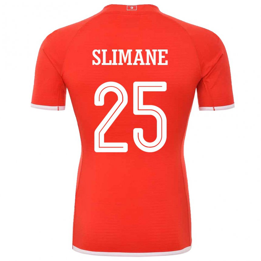 Mujer Camiseta Túnez Anis Ben Slimane #25 Rojo 1ª Equipación 22-24 La Camisa México