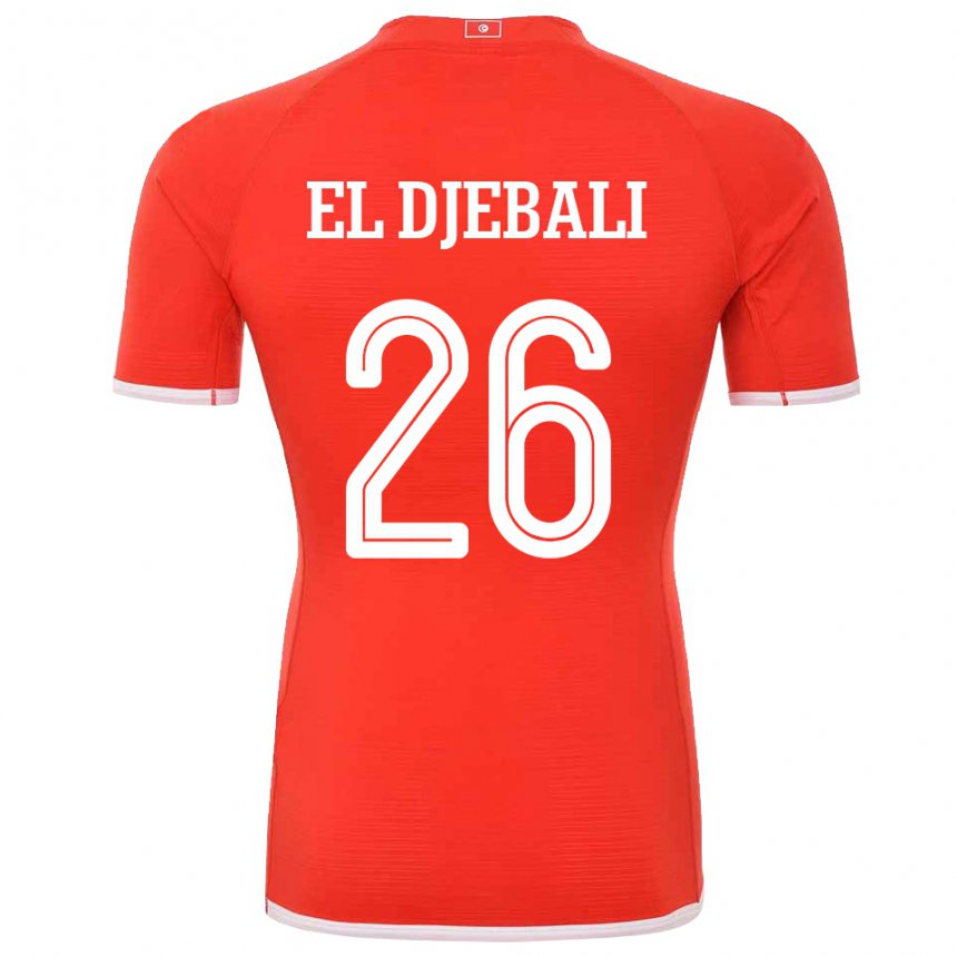 Mujer Camiseta Túnez Chaim El Djebali #26 Rojo 1ª Equipación 22-24 La Camisa México