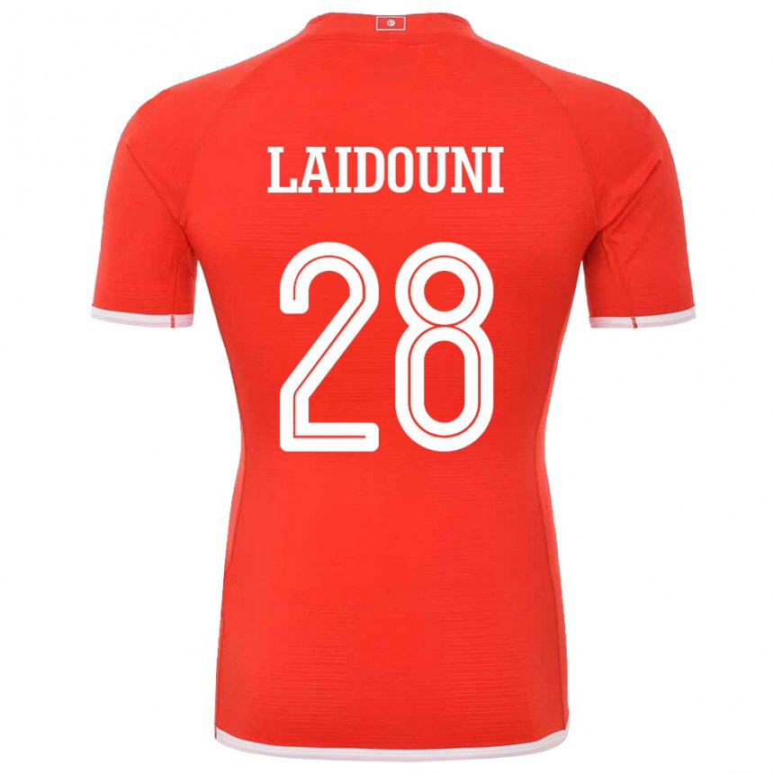 Mujer Camiseta Túnez Aissa Laidouni #28 Rojo 1ª Equipación 22-24 La Camisa México