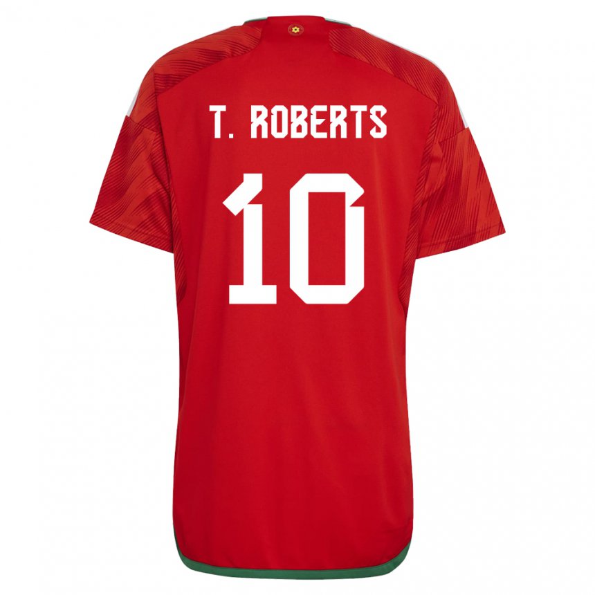 Mujer Camiseta Gales Tyler Roberts #10 Rojo 1ª Equipación 22-24 La Camisa México