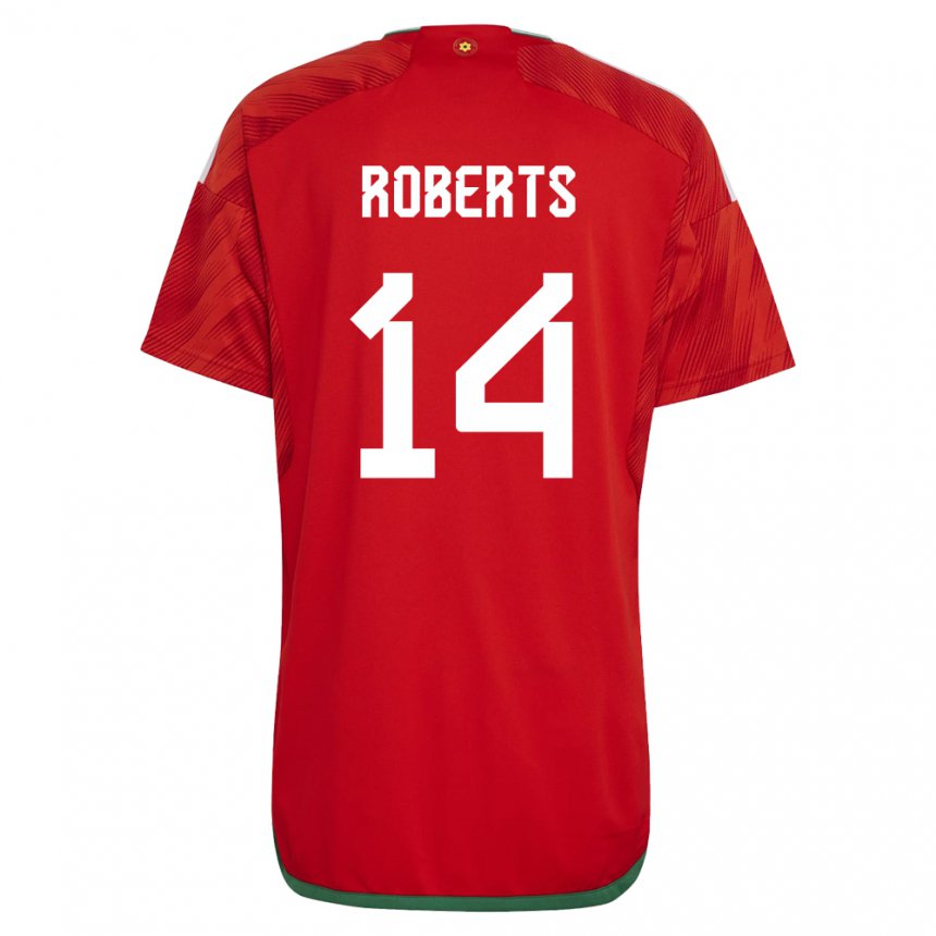 Mujer Camiseta Gales Connor Roberts #14 Rojo 1ª Equipación 22-24 La Camisa México