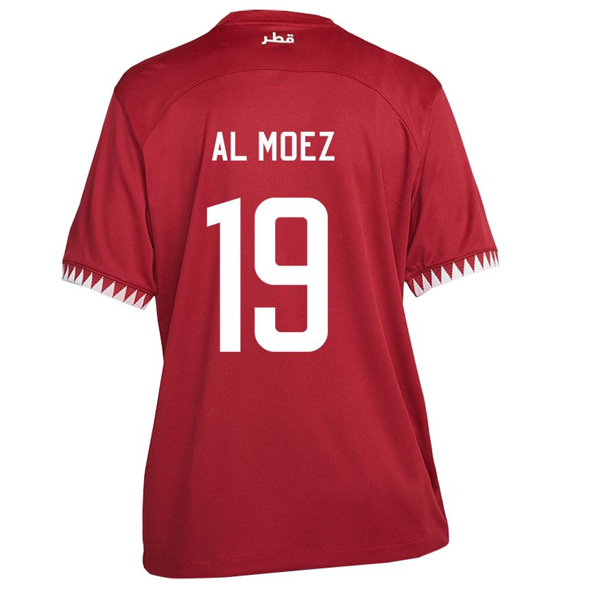 Mujer Camiseta Catar Almoez Ali #19 Granate 1ª Equipación 22-24 La Camisa México