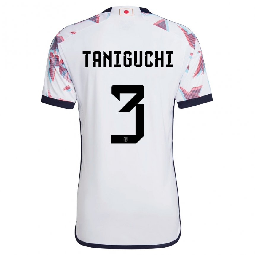 Mujer Camiseta Japón Shogo Taniguchi #3 Blanco 2ª Equipación 22-24 La Camisa México