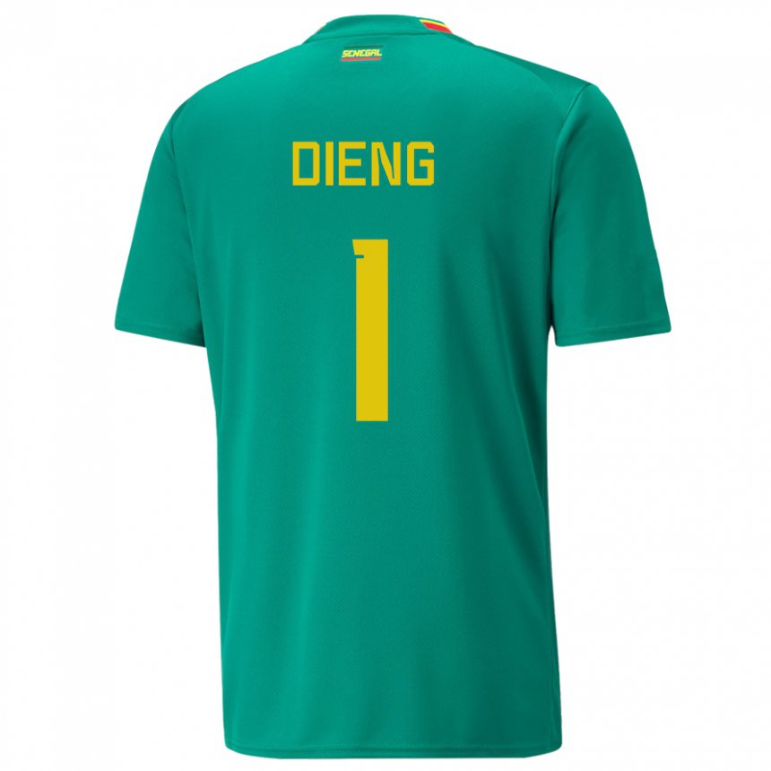 Mujer Camiseta Senegal Timothy Dieng #1 Verde 2ª Equipación 22-24 La Camisa México