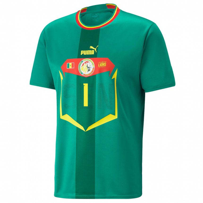 Mujer Camiseta Senegal Timothy Dieng #1 Verde 2ª Equipación 22-24 La Camisa México