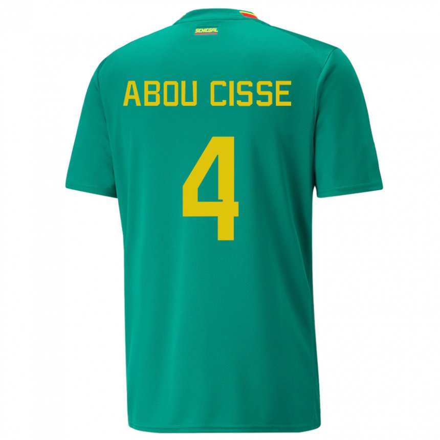 Mujer Camiseta Senegal Pape Abou Cisse #4 Verde 2ª Equipación 22-24 La Camisa México