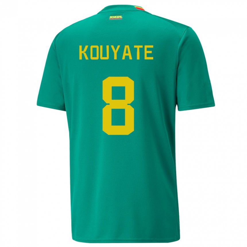 Mujer Camiseta Senegal Cheikhou Kouyate #8 Verde 2ª Equipación 22-24 La Camisa México