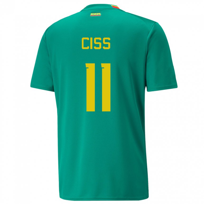 Mujer Camiseta Senegal Pathe Ciss #11 Verde 2ª Equipación 22-24 La Camisa México