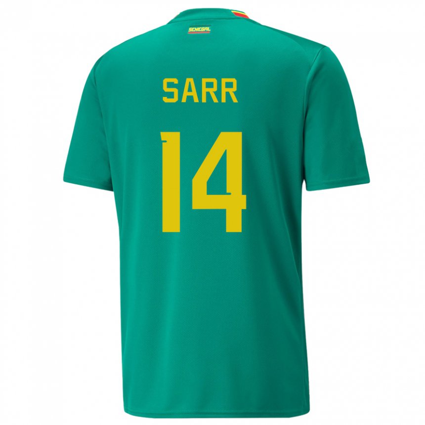 Mujer Camiseta Senegal Pape Sarr #14 Verde 2ª Equipación 22-24 La Camisa México