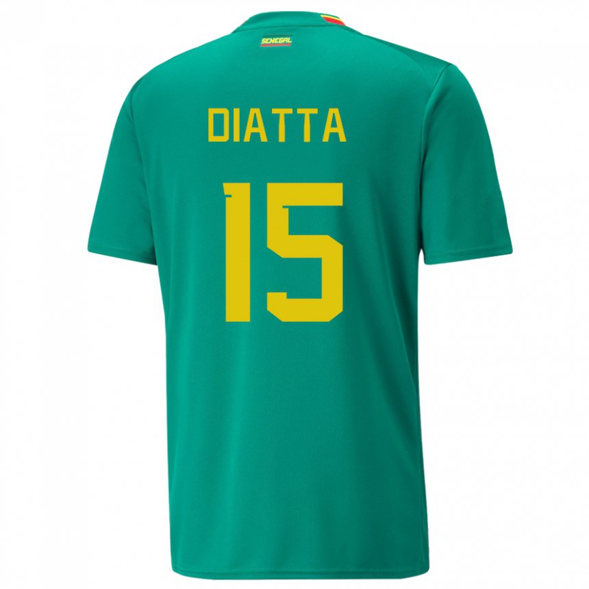 Mujer Camiseta Senegal Krepin Diatta #15 Verde 2ª Equipación 22-24 La Camisa México