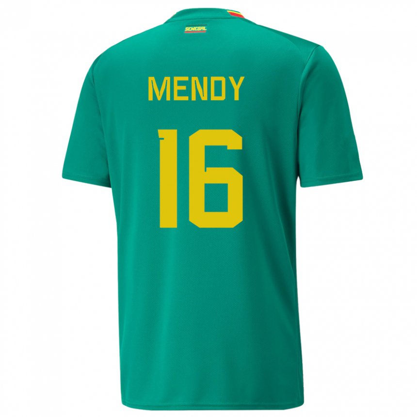 Mujer Camiseta Senegal Edouard Mendy #16 Verde 2ª Equipación 22-24 La Camisa México