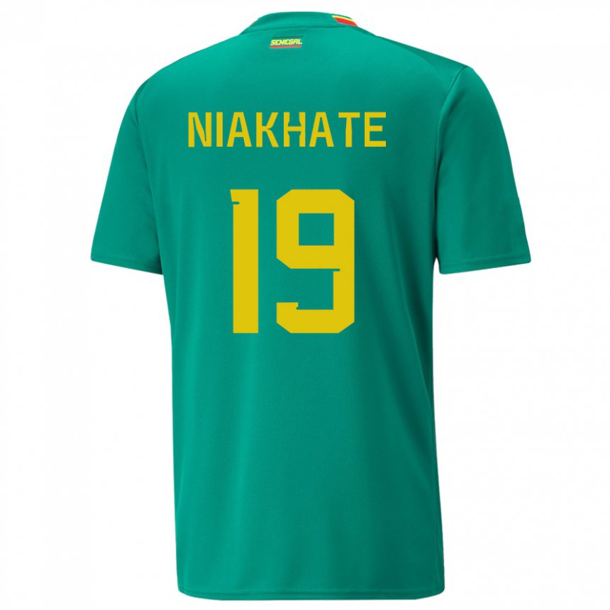Mujer Camiseta Senegal Moussa Niakhate #19 Verde 2ª Equipación 22-24 La Camisa México