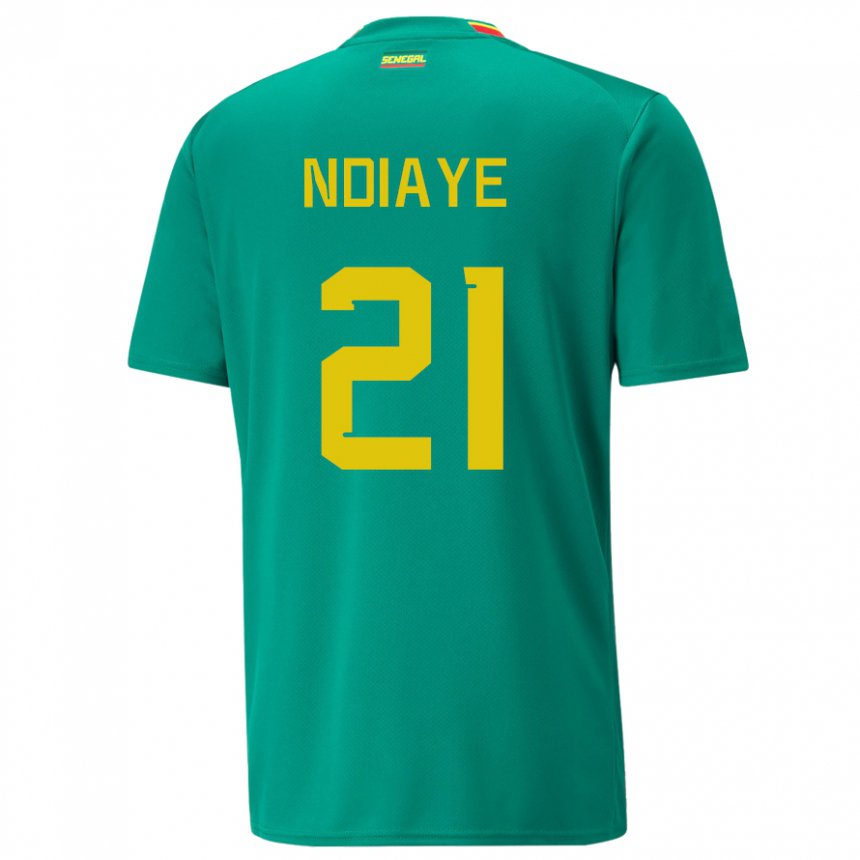 Mujer Camiseta Senegal Iliman Ndiaye #21 Verde 2ª Equipación 22-24 La Camisa México