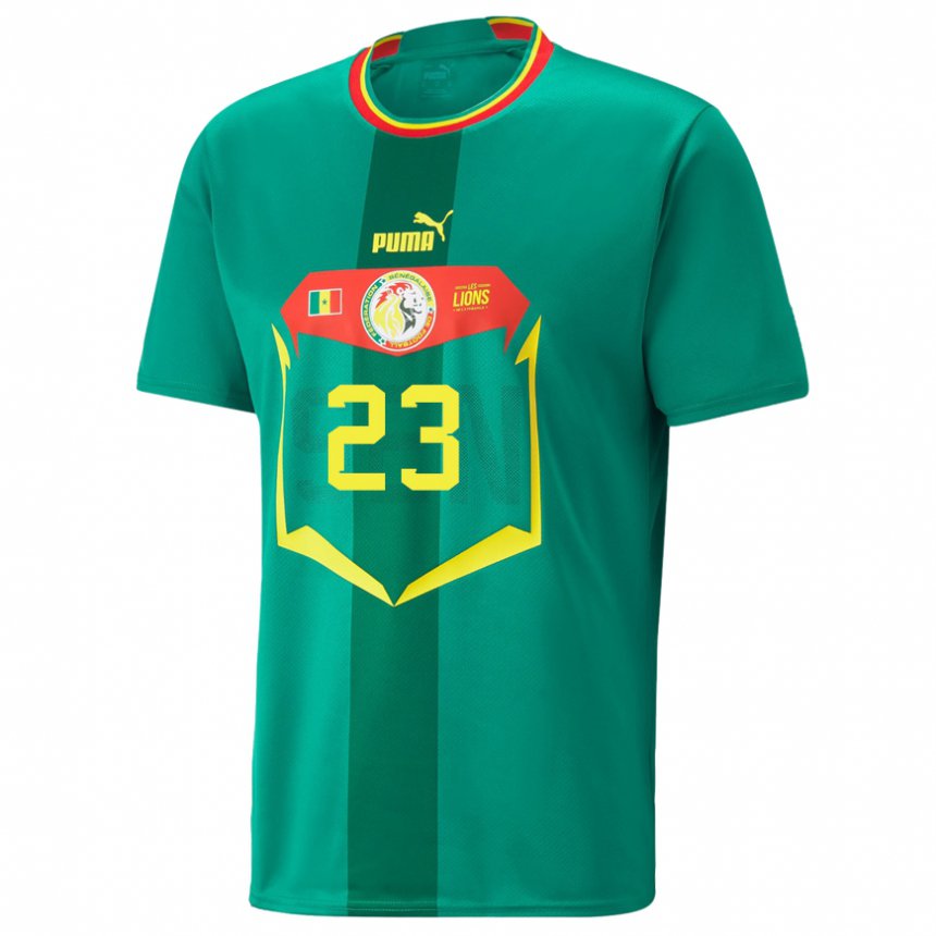 Mujer Camiseta Senegal Alfred Gomis #23 Verde 2ª Equipación 22-24 La Camisa México