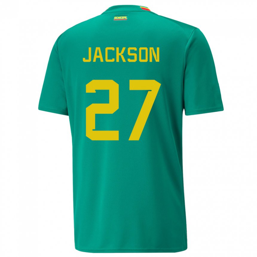 Mujer Camiseta Senegal Nicolas Jackson #27 Verde 2ª Equipación 22-24 La Camisa México