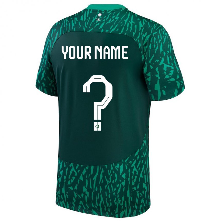 Mujer Camiseta Arabia Saudita Su Nombre #0 Verde Oscuro 2ª Equipación 22-24 La Camisa México