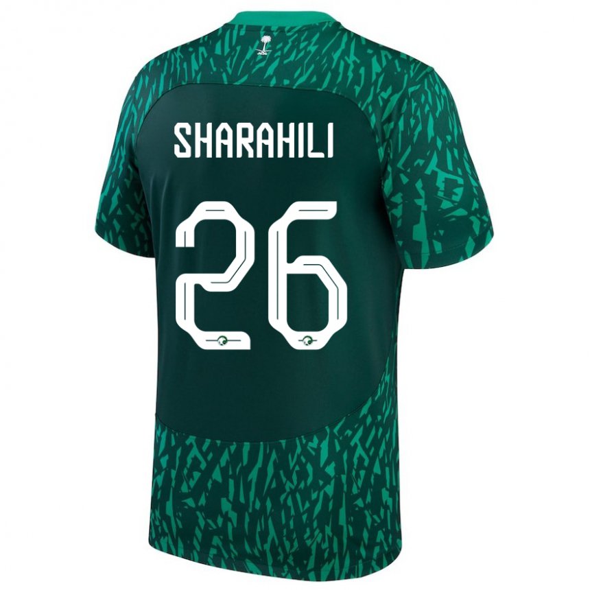 Mujer Camiseta Arabia Saudita Riyadh Sharahili #26 Verde Oscuro 2ª Equipación 22-24 La Camisa México