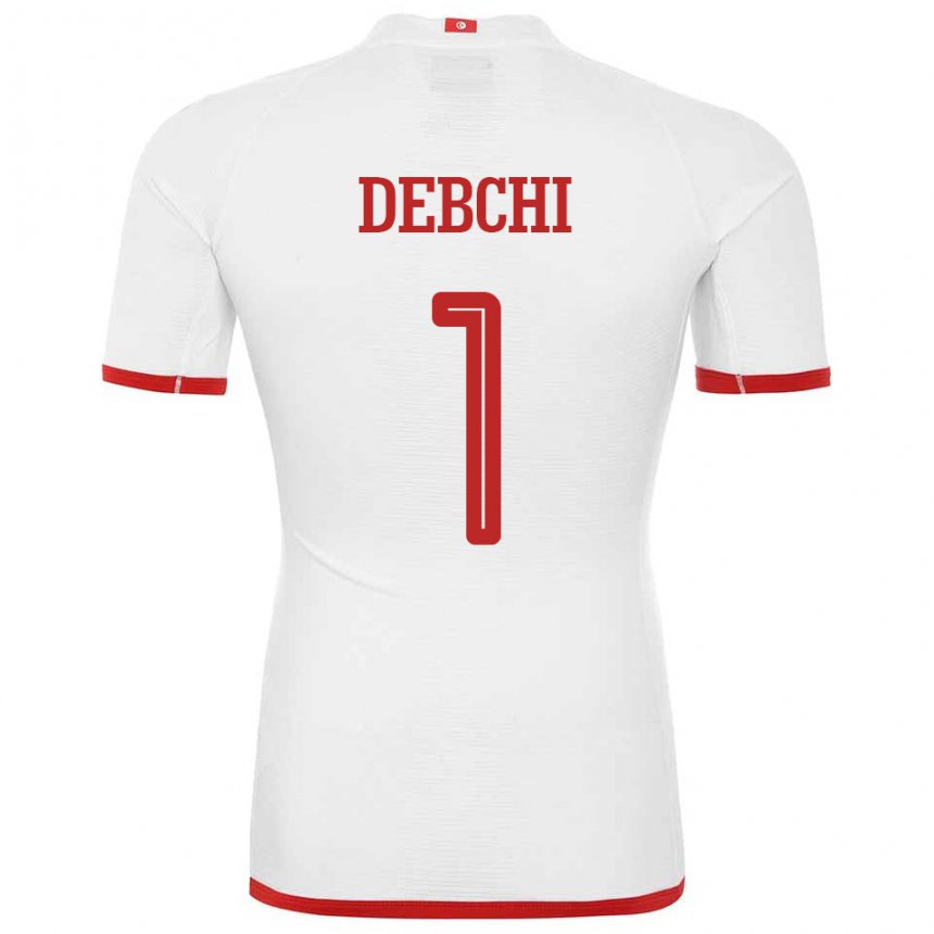 Mujer Camiseta Túnez Mohamed Sedki Debchi #1 Blanco 2ª Equipación 22-24 La Camisa México