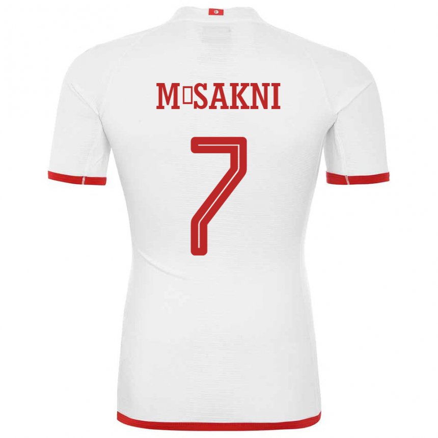 Mujer Camiseta Túnez Youssef M Sakni #7 Blanco 2ª Equipación 22-24 La Camisa México