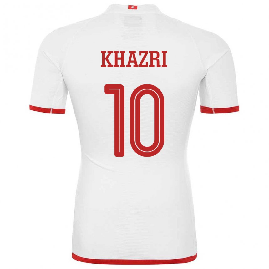 Mujer Camiseta Túnez Wahbi Khazri #10 Blanco 2ª Equipación 22-24 La Camisa México