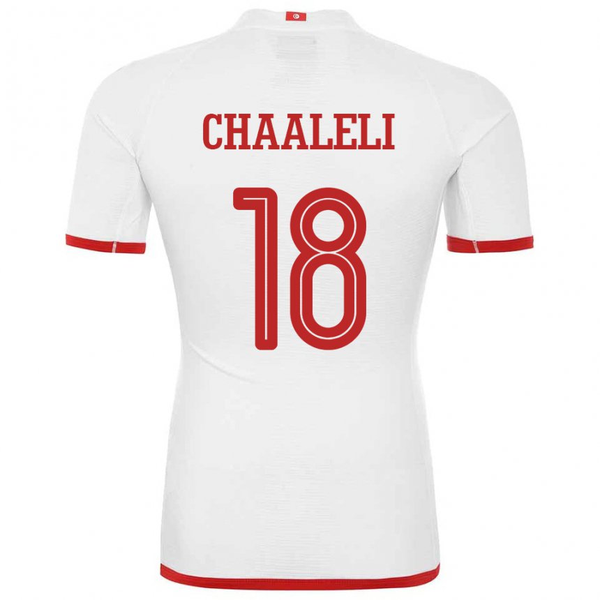 Mujer Camiseta Túnez Ghaliene Chaaleli #18 Blanco 2ª Equipación 22-24 La Camisa México