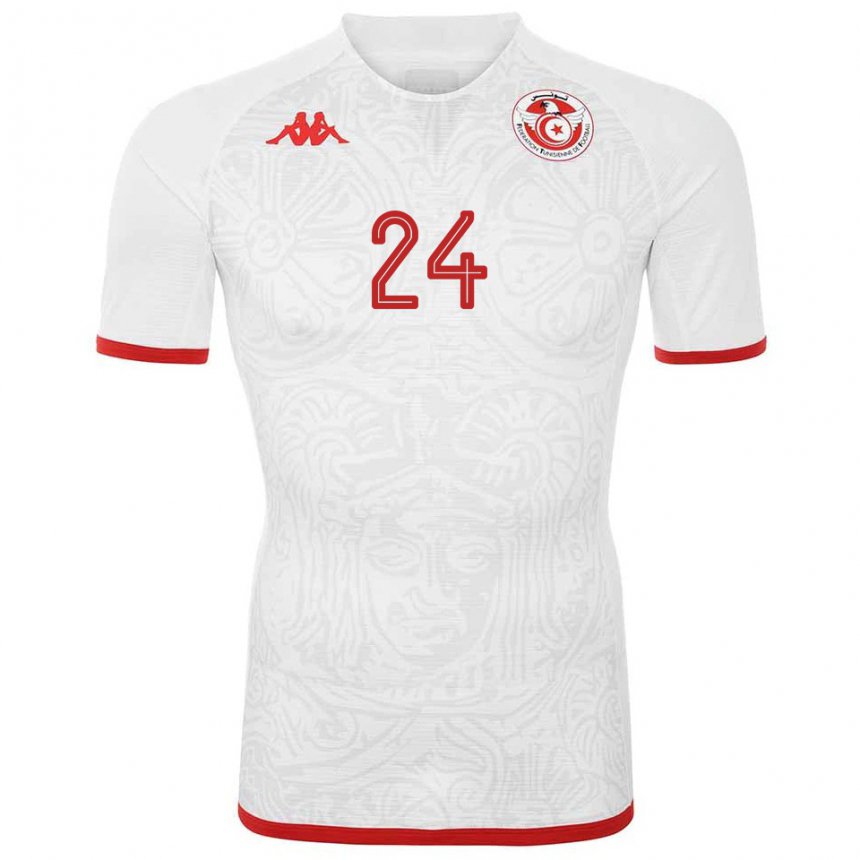 Mujer Camiseta Túnez Rami Kaib #24 Blanco 2ª Equipación 22-24 La Camisa México